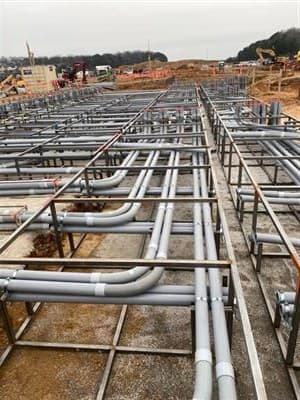 Duct bank construction in progress for a data center
