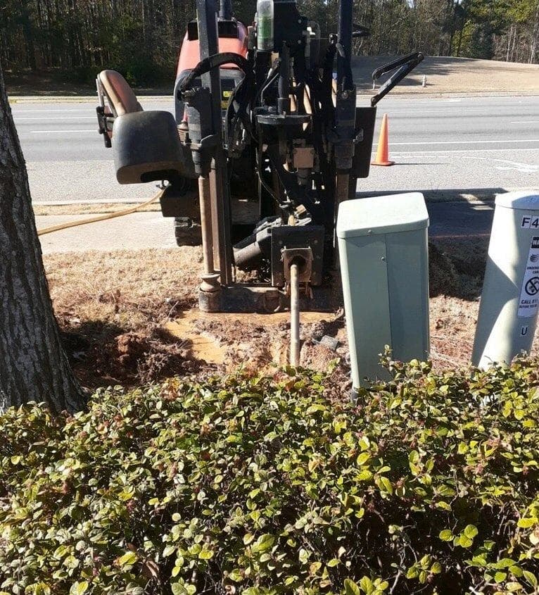 Horizontal drilling around underground utilities for power HDPE conduit