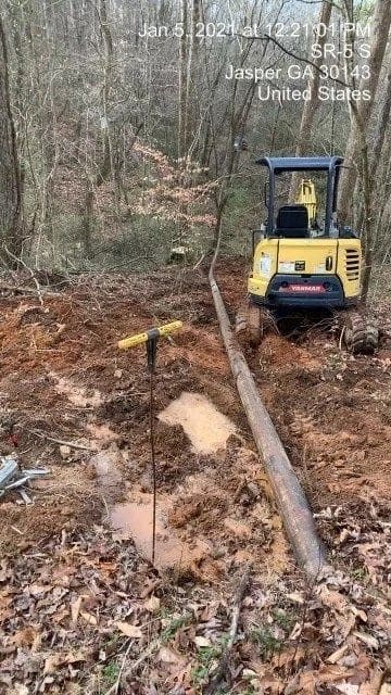 12-inch steel casing bored for a water and sewer service line